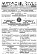 Titelblatt der Nummer 18 von Automobil-Revue Zeitungen 1909