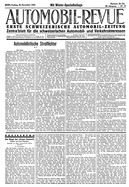 Titelblatt der Nummer 97 von Automobil-Revue Zeitungen 1934