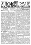 Titelblatt der Nummer 40 von Automobil-Revue Zeitungen 1932