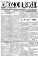 Titelblatt der Nummer 13 von Automobil-Revue Zeitungen 1930
