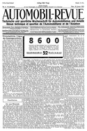 Titelblatt der Nummer 4 von Automobil-Revue Zeitungen 1920