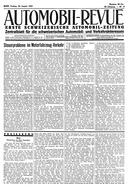 Titelblatt der Nummer 69 von Automobil-Revue Zeitungen 1934