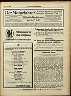 Titelblatt der Nummer 51 von Der Motorfahrer 1914