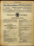 Titelblatt der Nummer 27 von Der Motorfahrer 1918