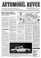 Titelblatt der Nummer 54 von Automobil-Revue Zeitungen 1967