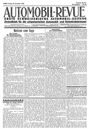 Titelblatt der Nummer 103 von Automobil-Revue Zeitungen 1934