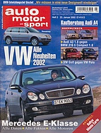 Titelblatt der Nummer 3 von auto motor und sport 2002