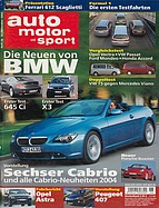 Titelblatt der Nummer 26 von auto motor und sport 2003