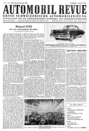 Titelblatt der Nummer 3 von Automobil-Revue Zeitungen 1952