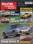 Titelblatt der Nummer 2 von auto motor und sport 2002