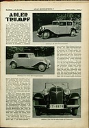 ADAC Motorwelt 40/41 1932 - Adler Trumpf
