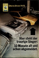 ADAC Motorwelt 5/1975 - Silberne Zitrone 74/75