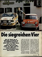 ADAC Motorwelt 8/1984 - Die siegreichen Vier - Röhrl demonstriert Mini Cooper, Alpine A110, Audi Quattro