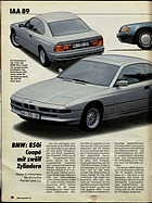 ADAC Motorwelt 9/1989 - BMW 850i Coupé an der IAA