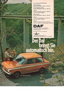 Anzeige DAF 55 und Gesamtprogramm für die Schweiz, Katalog der Automobil Revue 1972