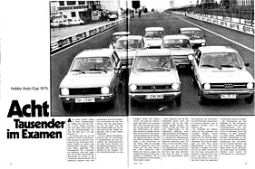 Acht Tausender im Examen - grosser Vergleichstest der Kleinen - Hobby 1/1975 - Seiten 12 und 13 Acht Tausender im Examen - grosser Vergleichstest der Kleinen - Hobby 1/1975 - Seiten 12 und 13
