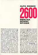 Alfa Romeo 2600 – Verkaufsprospekt (1962, franz.) – Seite 2 (1962)