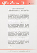 Alfa Romeo 75 Twin Spark Limited Edition - Pressemitteilung (1991) Alfa Romeo 75 Twin Spark Limited Edition - Pressemitteilung (1991)