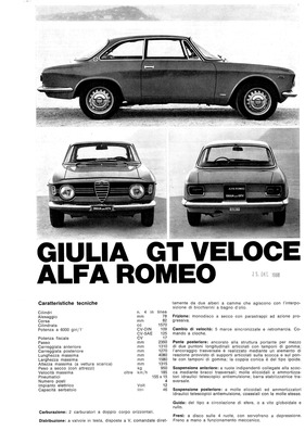 Alfa Romeo Giulia GT Veloce - technische Daten (1966) Alfa Romeo Giulia GT Veloce - technische Daten (1966)
