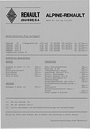 Alpine-Renault A110 - Preisliste und Ausstattungen (1971) Alpine-Renault A110 - Preisliste und Ausstattungen (1971)