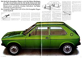 Audi 50 - Verkaufsprospekt (1978) - Seiten 6 und 7 Audi 50 - Verkaufsprospekt (1978) - Seiten 6 und 7