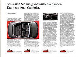 Audi Cabriolet - Veraufsprospekt (1991) - Seiten 6 und 7 Audi Cabriolet - Veraufsprospekt (1991) - Seiten 6 und 7