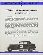 Berliet Voiture de Tourisme - Datenblatt (1936, franz.) Berliet Voiture de Tourisme - Datenblatt (1936, franz.)