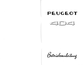 Betriebsanleitung Peugeot 404 (1961) - Titelblatt Betriebsanleitung Peugeot 404 (1961) - Titelblatt