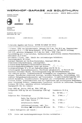 Bitter Diplomat CD - Technische Daten und Preise Schweiz 1975 Bitter Diplomat CD - Technische Daten und Preise Schweiz 1975