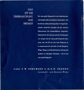 Borgward P 100 - Verkaufsfaltblatt (1960) - Seite 4 Borgward P 100 - Verkaufsfaltblatt (1960) - Seite 4
