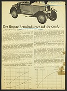 Brennabor 1.0 Liter Zeitschriftenartikel von 1931 Brennabor 1.0 Liter Zeitschriftenartikel von 1931