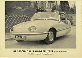 Brütsch Dreirad-Zweisitzer (1955) - Verkaufsprospekt Brütsch Dreirad-Zweisitzer (1955) - Verkaufsprospekt