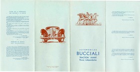 Bucciali Faltprospekt von 1931 Bucciali Faltprospekt von 1931