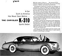 Chrysler K-310 - Broschüre (1951, engl.) - Seiten 2 und 3 Chrysler K-310 - Broschüre (1951, engl.) - Seiten 2 und 3