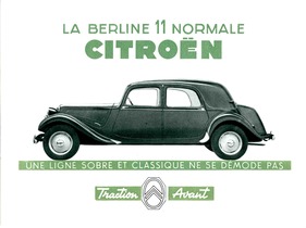 Citroën Traction Avant 'Normale' - Verkaufsprospekt (1953, franz) Citroën Traction Avant 'Normale' - Verkaufsprospekt (1953, franz)