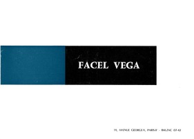 Facel-Vega - Verkaufsprospekt (franz., 1959) Facel-Vega - Verkaufsprospekt (franz., 1959)