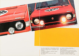 Fiat 128 Rally 1300 – Verkaufsprospekt (1974, ital.) – Seite 6 und 7 Fiat 128 Rally 1300 – Verkaufsprospekt (1974, ital.) – Seite 6 und 7