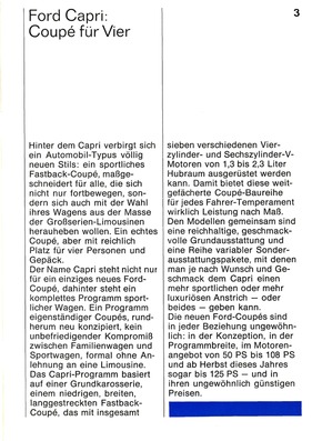 Ford Capri - Prospekt (1969) - Seite 3 Ford Capri - Prospekt (1969) - Seite 3