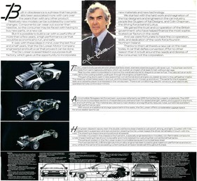 Grossformatiger Verkaufsprospekt De Lorean 1981 - Rückseite