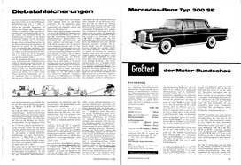 Grosstest Mercedes-Benz 300 SE - Motor Rundschau 14/1962 - Seiten 632 und 633 Grosstest Mercedes-Benz 300 SE - Motor Rundschau 14/1962 - Seiten 632 und 633