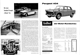 Grosstest Peugeot 404 - Motor Rundschau 13/1962 - Seiten 596 und 597 Grosstest Peugeot 404 - Motor Rundschau 13/1962 - Seiten 596 und 597