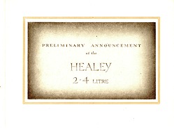 Healey 2,4 Litre - Vorserien-Prospekt (1946, engl.) Healey 2,4 Litre - Vorserien-Prospekt (1946, engl.)