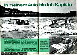 In meinem Auto bin ich Kapitän - Test Amphicar - Hobby 18/1962 - Seiten 36 und 37 In meinem Auto bin ich Kapitän - Test Amphicar - Hobby 18/1962 - Seiten 36 und 37