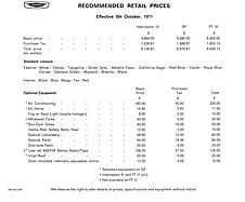Jensen - Verkaufsprospekt (1972, engl.) - Preisliste Jensen - Verkaufsprospekt (1972, engl.) - Preisliste