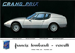 Lombardi 850 Grand Prix - Verkaufsprospekt (1971, engl., ital. franz., deutsch) Lombardi 850 Grand Prix - Verkaufsprospekt (1971, engl., ital. franz., deutsch)