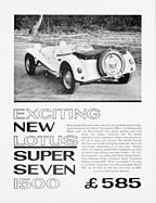 Lotus Super Seven 1500 - Verkaufsprospekt (1965, engl.) Lotus Super Seven 1500 - Verkaufsprospekt (1965, engl.)