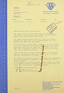 Maico 500 (1956) - Begleitbrief zu Fahrzeugunterlagen Maico 500 (1956) - Begleitbrief zu Fahrzeugunterlagen