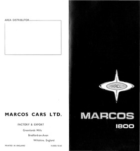 Marcos 1800 - Preisliste (1965) Marcos 1800 - Preisliste (1965)