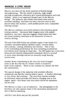 Marcos 3 Litre Volvo - technische Daten (1970) Marcos 3 Litre Volvo - technische Daten (1970)