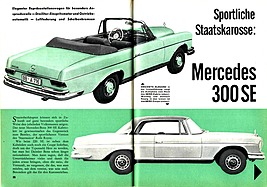 Mercedes 300 SE - sportliche Staatskarosse - Hobby 9/1962 - Seiten 36 und 37 Mercedes 300 SE - sportliche Staatskarosse - Hobby 9/1962 - Seiten 36 und 37